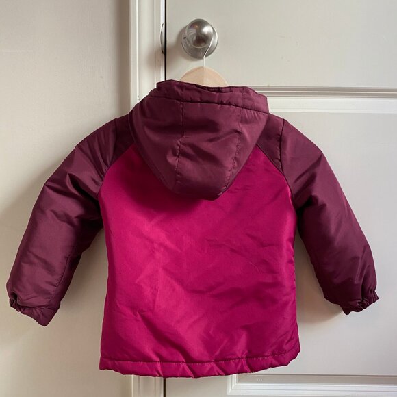 Girl's 3 in 1 Magenta Parka, Size 5 - Picture 5 of 6
